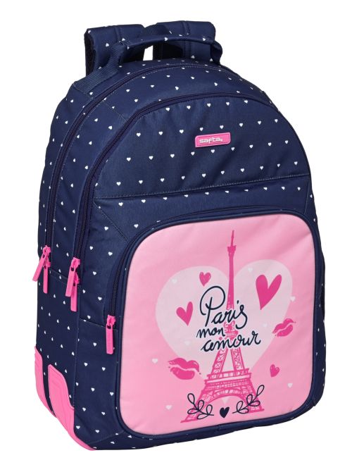 MOCHILA DOBLE ADAPTABLE CARRO SAFTA PARIS 32x42x15cm