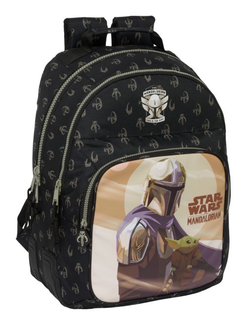 MOCHILA DOBLE ADAPTABLE CARRO THE MANDALORIAN THIS IS THE WAY 32x42x15cm