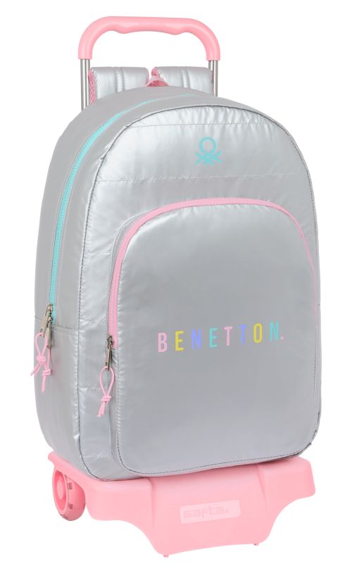 MOCHILA 876+CARRO 905 BENETTON SILVER 30x46x14cm