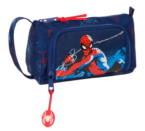 PORTATODO CON BOLSILLO DESPLEGABLE LLENO SPIDER-MAN NEON 20x11x8,5cm