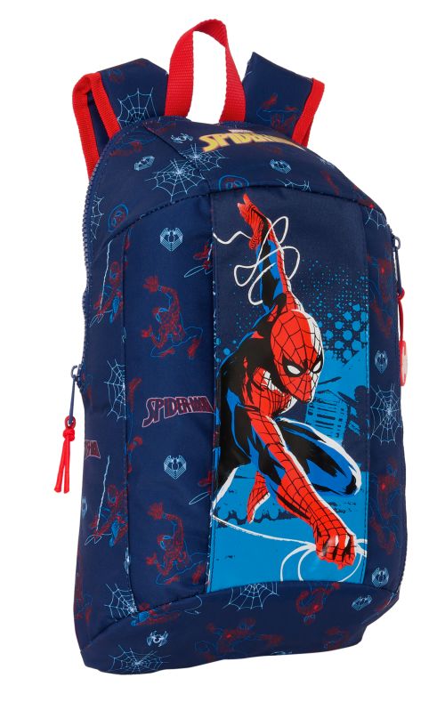 MINI MOCHILA CREMALLERA VERTICAL SPIDER-MAN NEON 22x39x1cm