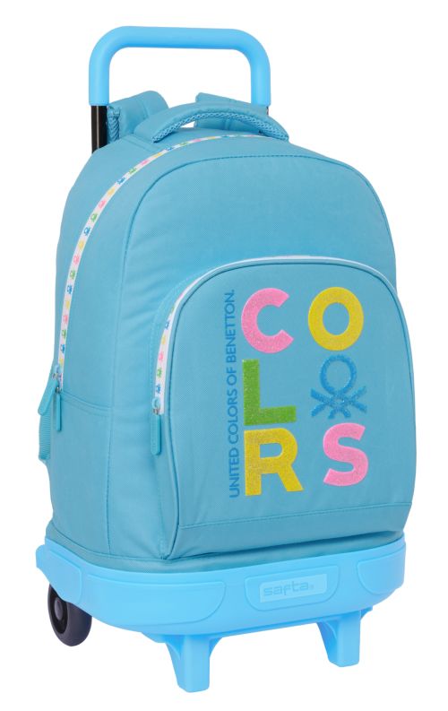 MOCHILA GRANDE CON RUEDAS COMPACT EXTRAIBLE BENETTON SPRING 33x45x22cm