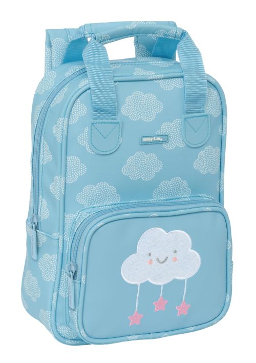 MOCHILA INFANTIL CON ASAS FACIL LIMPIEZA SAFTA PREESCOLAR NUBE 20x28x8cm