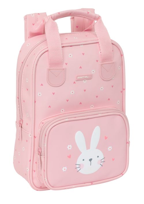 MOCHILA INFANTIL CON ASAS FACIL LIMPIEZA SAFTA PREESCOLAR BUNNY 20x28x8cm