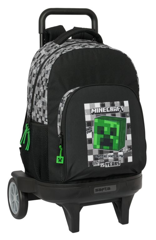 MOCHILA GRANDE CON RUEDAS COMPACT EVOL. EXTRAIBLE MINECRAFT 33x45x22cm