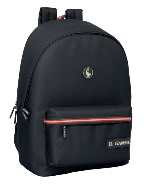 MOCHILA DOBLE PARA PORTATIL 15,6+USB EL GANSO BASICS NEGRO 31x44x18cm