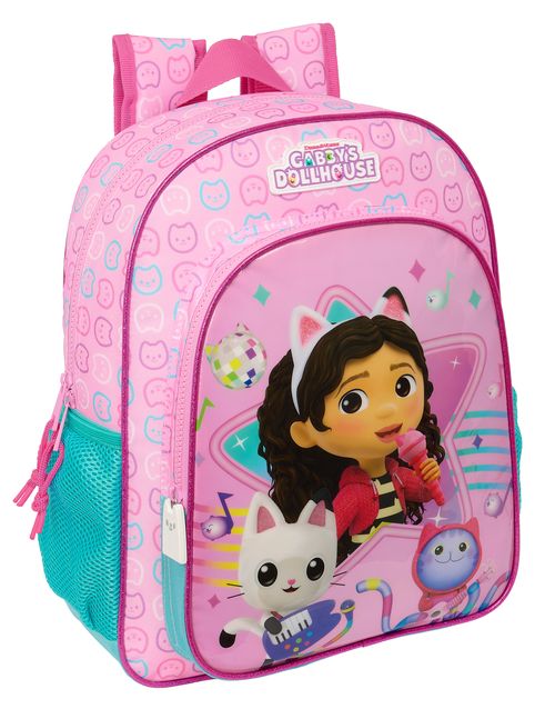 MOCHILA INFANTIL ADAPTABLE CARRO GABBY'S DOLLHOUSE PARTY 26x34x11CM