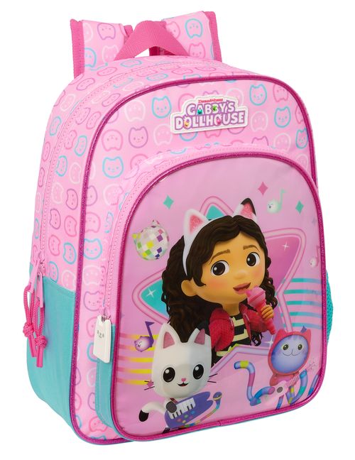 MOCHILA JUNIOR ADAPTABLE CARRO GABBY'S DOLLHOUSE PARTY 32x38x12CM