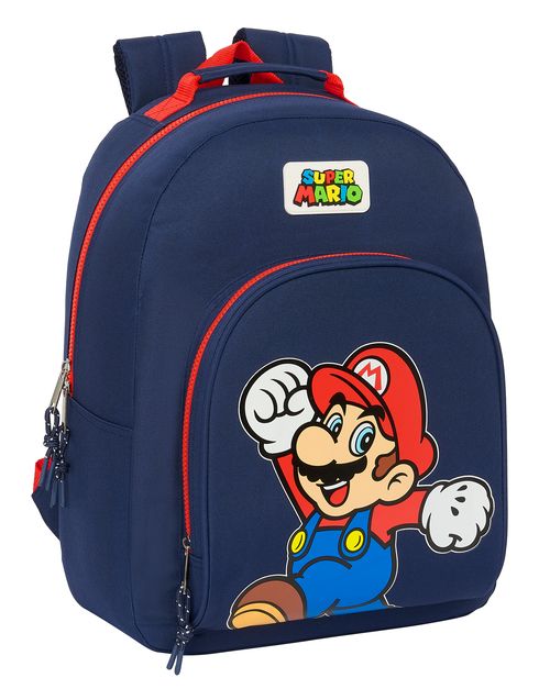 MOCHILA ADAPTABLE CARRO SUPER MARIO WORLD 32x42x15CM