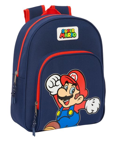 MOCHILA INFANTIL ADAPTABLE CARRO SUPER MARIO WORLD 28x34x10CM