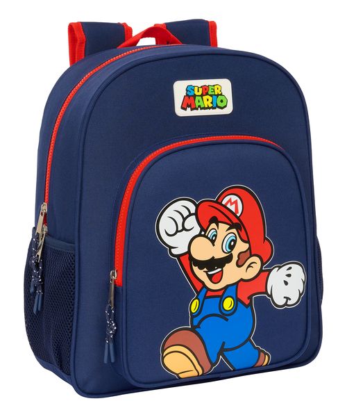 MOCHILA JUNIOR ADAPTABLE CARRO SUPER MARIO WORLD 32x38x12CM