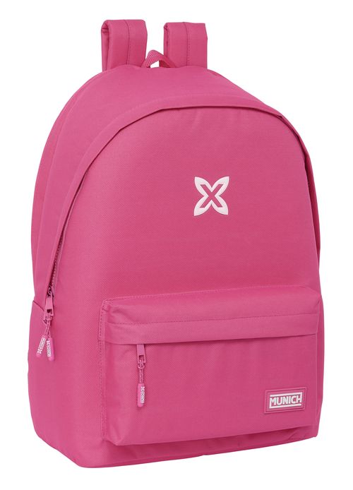 MOCHILA DOBLE PARA PORTATIL 15,6 +USB MUNICH BASICOS FUCSIA 31x44x18CM