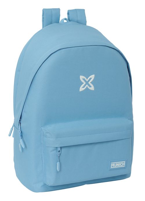 MOCHILA DOBLE PARA PORTATIL 15,6 +USB MUNICH BASICOS AZUL 31x44x18CM