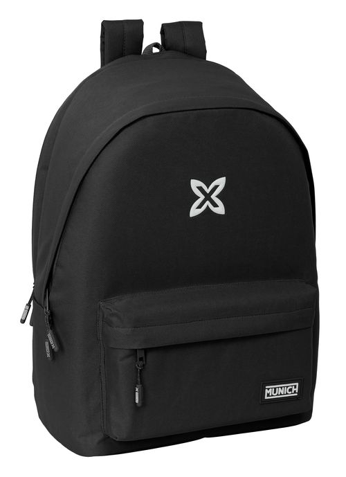 MOCHILA DOBLE PARA PORTATIL 15,6 +USB MUNICH BASICOS NEGRO 31x44x18CM