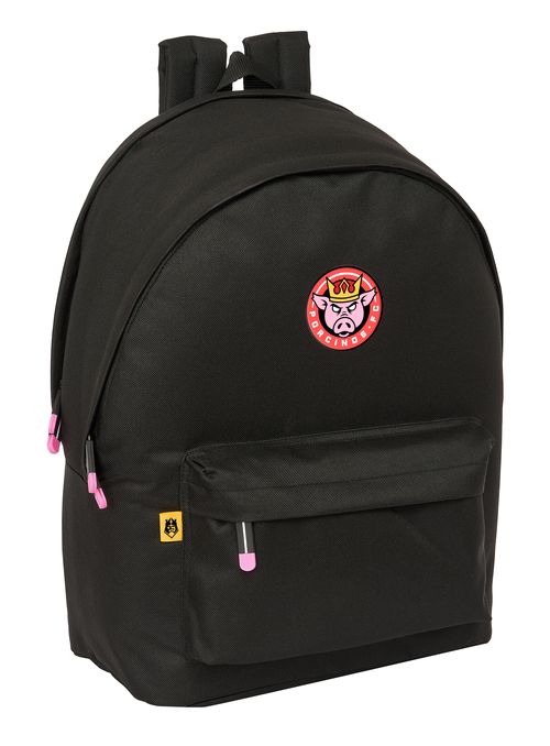 MOCHILA DOBLE PARA PORTATIL 15,6 +USB KINGS LEAGUE PORCINOS 31x44x18CM