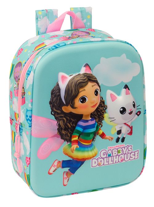 MOCHILA GUARDERIA 3D BOLSILLO RED GABBY'S DOLLHOUSE 22x27x10CM