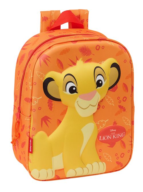 MOCHILA GUARDERIA 3D BOLSILLO RED EL REY LEON 22x27x10CM