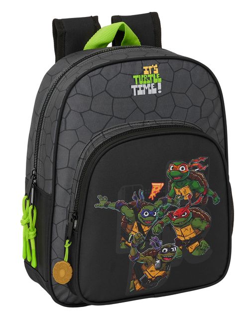 MOCHILA INFANTIL ADAPTABLE CARRO TORTUGAS NINJA 27x33x10CM