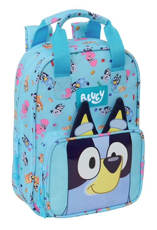 MOCHILA INFANTIL CON ASAS ADAPTABLEA CARRO BLUEY 20x28x8CM