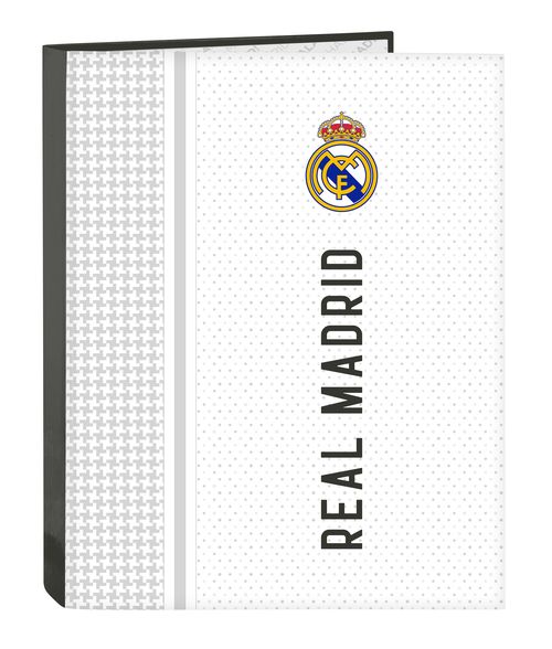 CARPETA FOLIO 4 ANILLAS MIXTAS REAL MADRID 1ª EQUIPACION 24/25 26,5x33x4CM