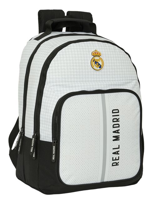 MOCHILA DOBLE ADAPTABLE CARRO REAL MADRID 1ª EQUIPACION 24/25 32x42x16CM