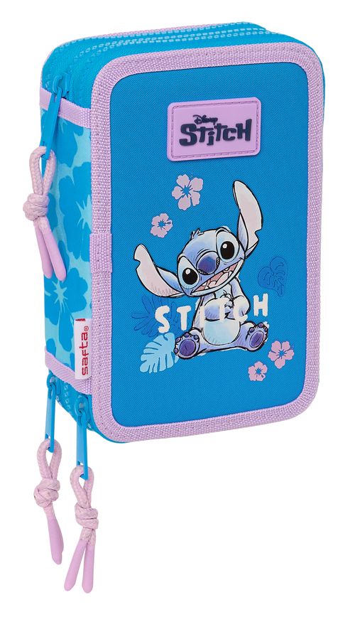 PLUMIER TRIPLE 36 PIEZAS STITCH HAWAII 12,5x19,5x5,5CM