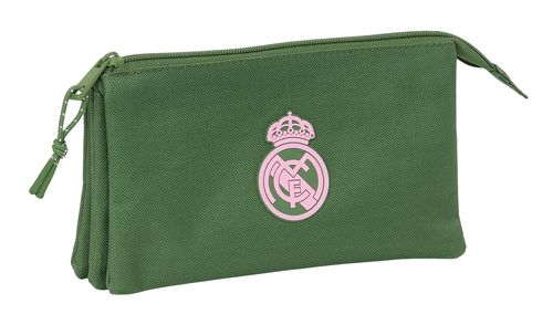 PORTATODO TRIPLE REAL MADRID CHICA CAQUI 22x12x3CM