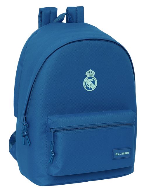 MOCHILA DOBLE PARA PORTATIL 15,6 +USB REAL MADRID CHICA AZUL 31x44x18CM