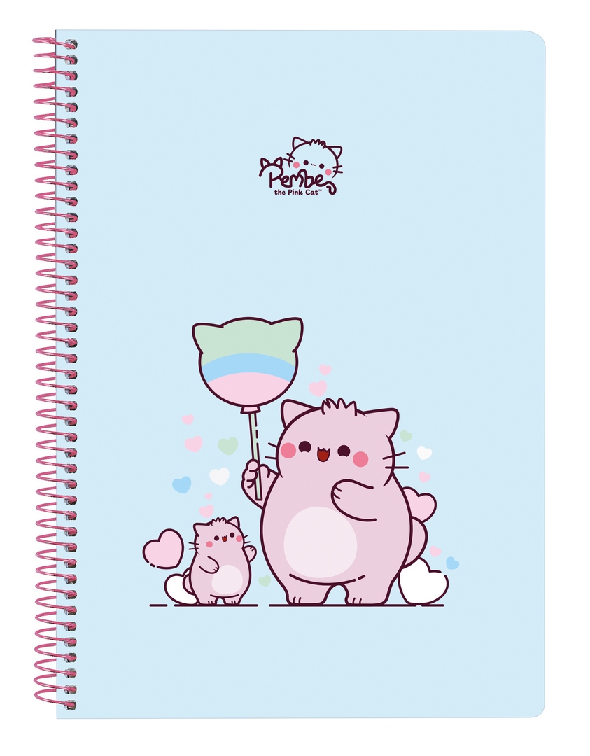  LIBRETA CUARTO 80 HOJAS TAPAS DURAS PEMBE THE PINK CAT 15,5x22x1cm 