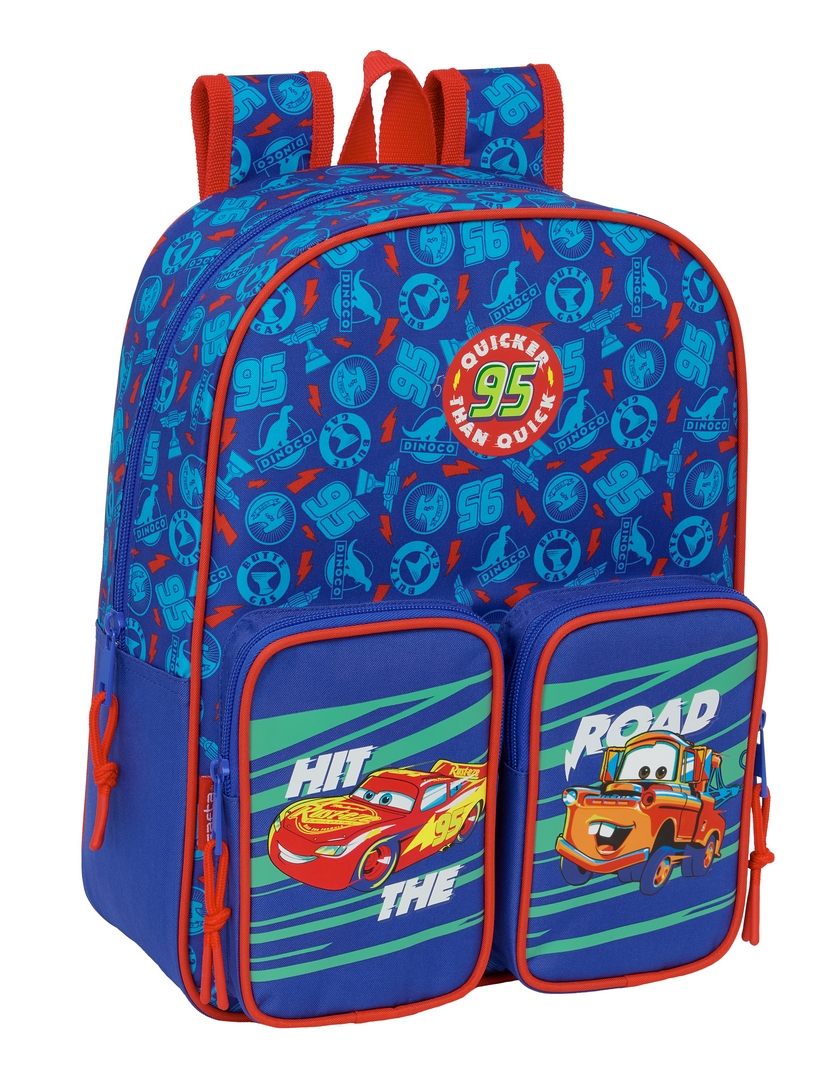  MOCHILA INFANTIL ADAPTABLE CARRO CARS 27x33x10cm 