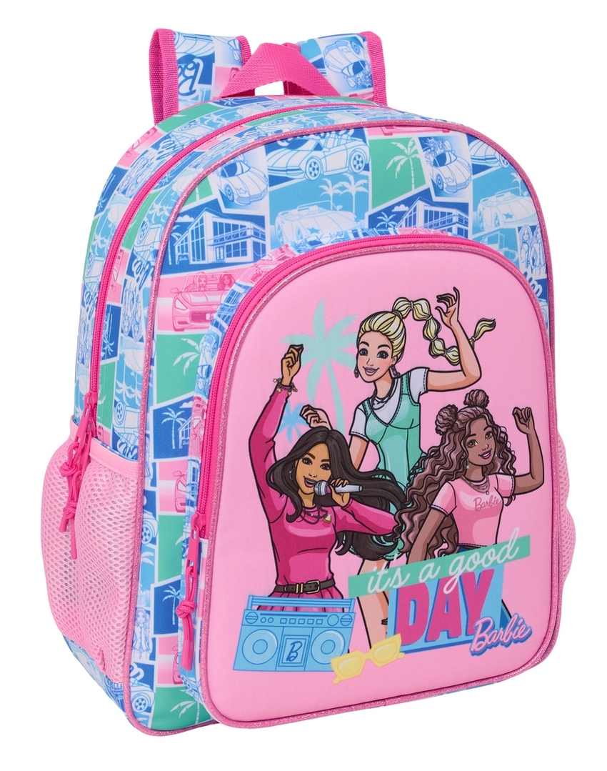  MOCHILA JUNIOR ADAPTABLE CARRO BARBIE 32x38x12cm 