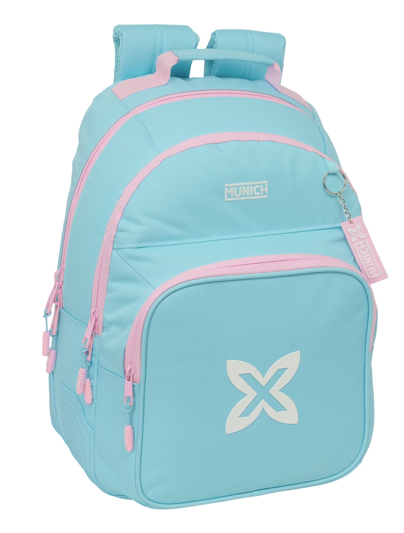  MOCHILA DOBLE ADAPTABLE A CARRO MUNICH SKY 32x42x15cm 