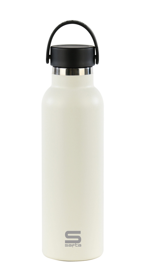  BOTELLA TERMO EXTERIOR GOMA 600ml SAFTA BLANCO 25x7,3x7,3cm 