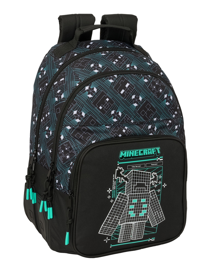  MOCHILA DOBLE ADAPTABLE A CARRO MINECRAFT SCREEN 32x42x15cm 