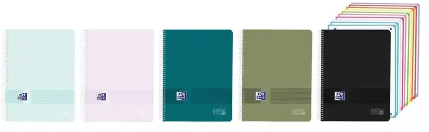  Paq/5 Cuaderno espiral a4+ 200h 90g. cuad.5x5 ebook10 xl live &amp;go colores surtidos 
