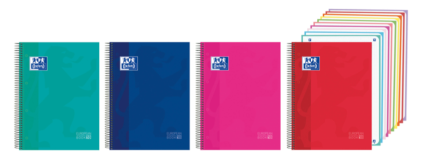  Paq/5 cuaderno espiral a4+ 200h 90g. cuadrícula 5x5 ebook10 xl colores surtidos 
