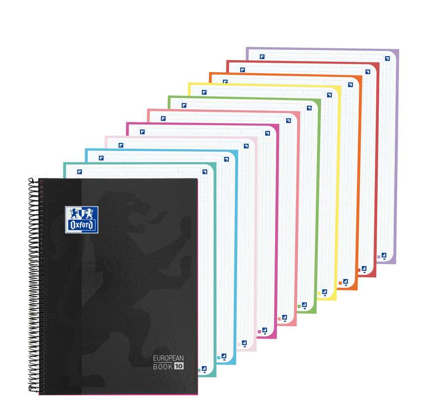  Paq/5 cuaderno espiral a4+ 200h 90g. cuadricula 5x5 ebook10 xl color negro 