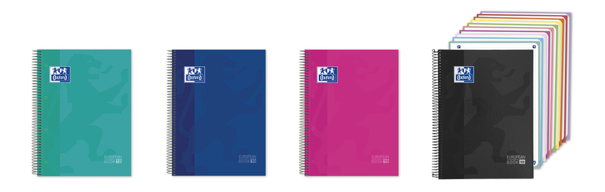  Paq/5 cuaderno espiral a4+ 200h 90g. 1horizontal ebook10 colores surtidos 