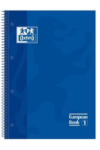  Paq/5 cuaderno espiral europeanbook1 azul a4 80h 90g. cuadricula 5x5mm microperforado 