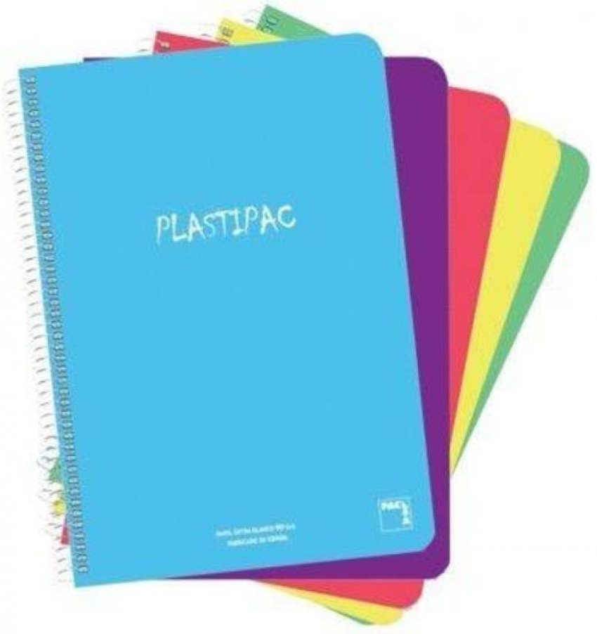 Cuaderno Plastipac 2 rayas 3,5 pauta ancha, plástico 90 grs