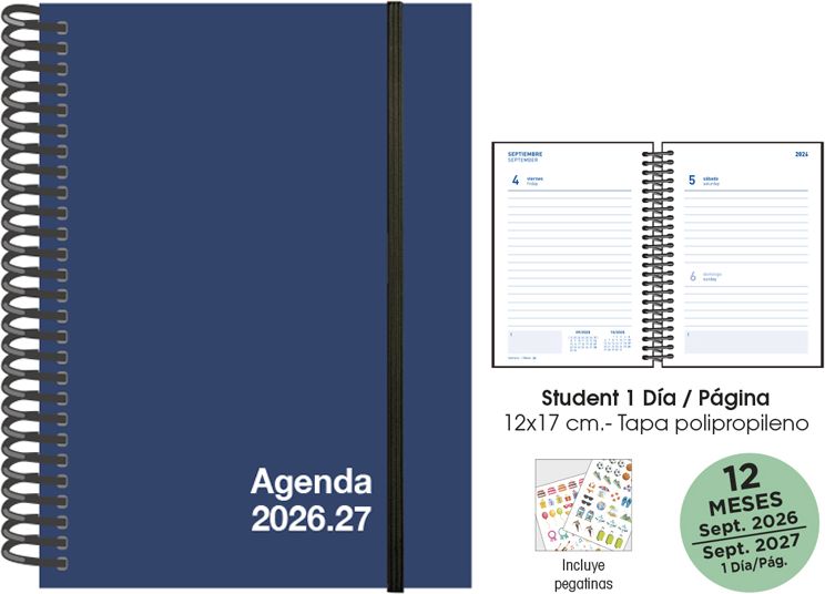  AGENDA ESCOLAR 26-27 STUDENT 12X17 DP AZUL 