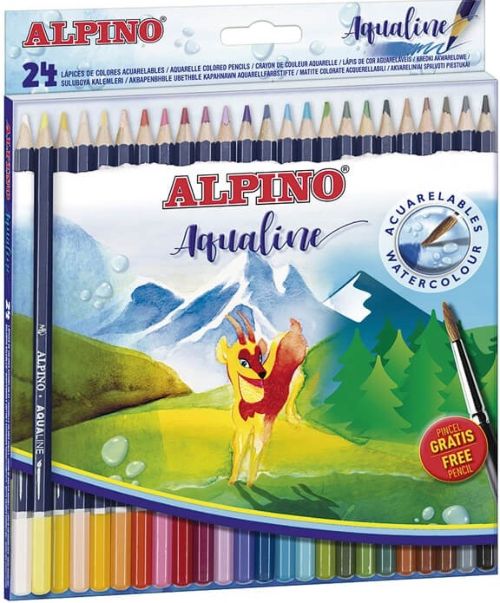 Estuche 24 lapices de colores acuarelables aqualine