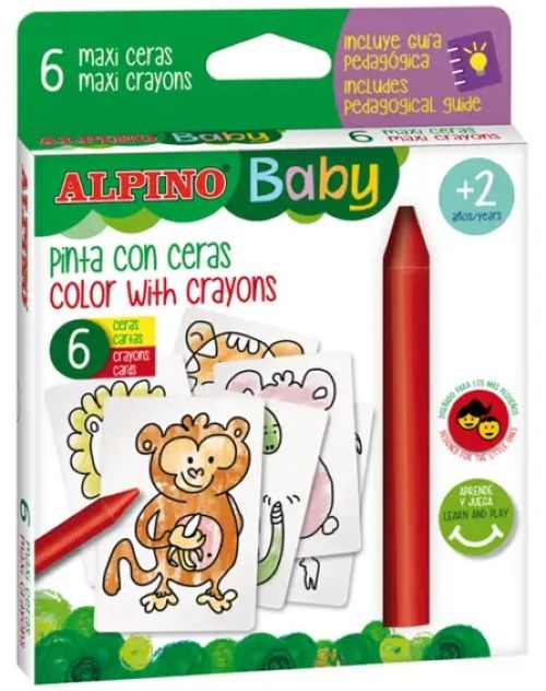 ESTUCHE 6 CERAS Y LAMINAS ALPINO BEBE 
