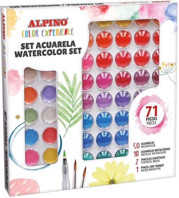 Set acuarelas color experience con 71 piezas