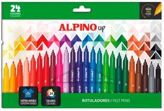  Estuche 24 rotuladores alpino up punta 1,0mm colores surtidos 