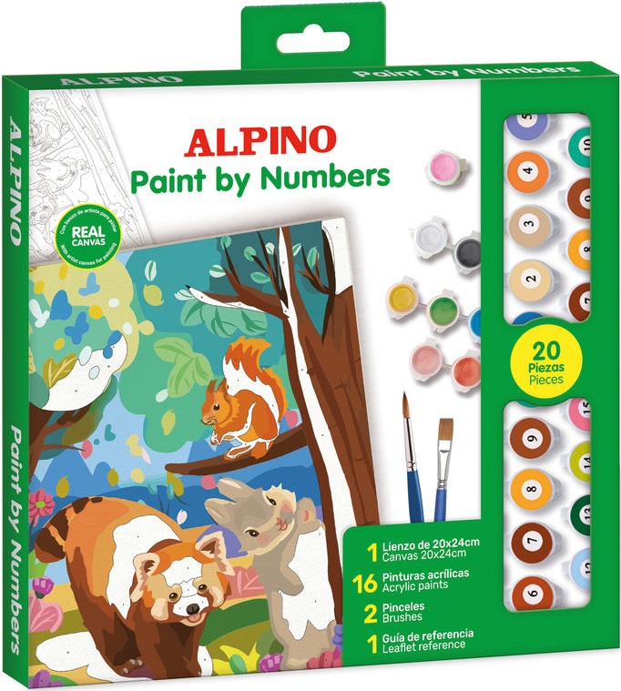  Set pinta por numeros forest 