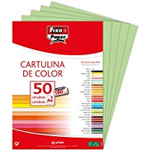 Paq/50 cartulinas fixo a4 180g. verde manzana