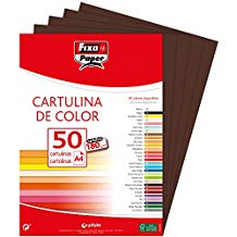 Paq/50 cartulinas fixo a4 180g. marron chocolate