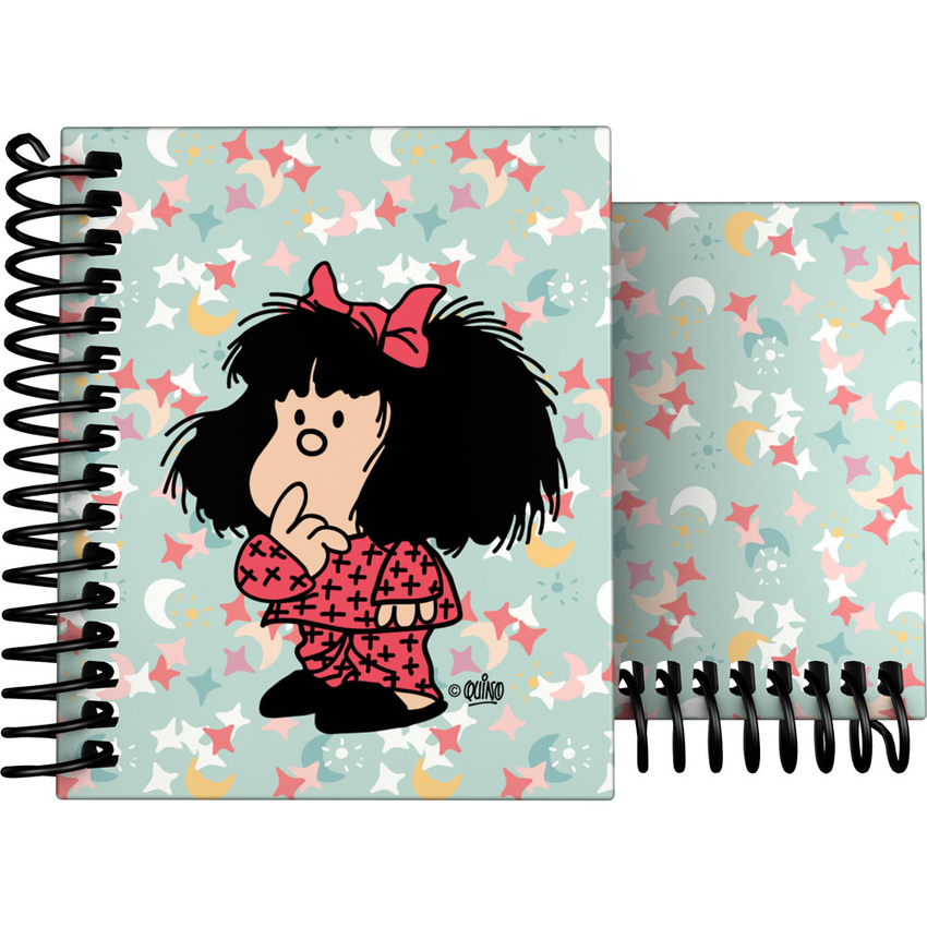 CUADERNO FORRADO A7 C5MM MAFALDA PIJAMA 10,5x14x1,6cm