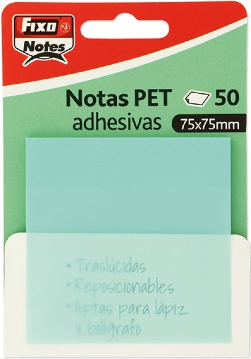 BLOC 50 NOTAS ADHESIVAS TRANSLUCIDAS 75X75 MINT